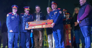 Merlo celebró el Día del Bombero con un emotivo acto y cambios en la jefatura