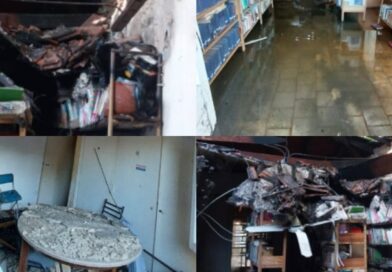 [Video] Incendio en la Biblioteca Popular de Villa Tesei dejó severos daños y piden ayuda para su reconstrucción