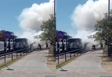 Morón: se incendió un colectivo de la línea 166