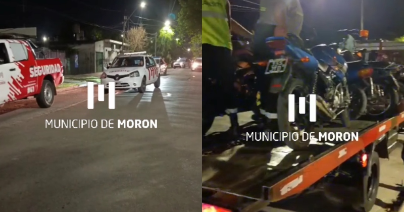 Operativo nocturno en Castelar: secuestraron 15 motos en controles en Plaza San Juan