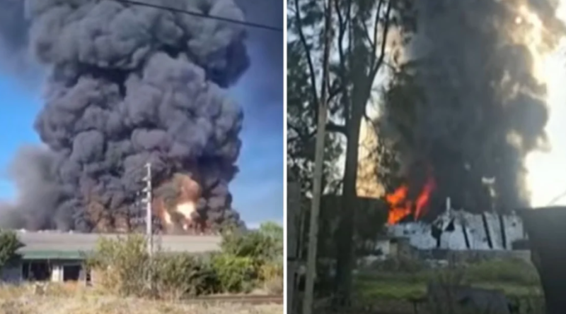 AHORA: Se incendia un depósito de pintura en Francisco Álvarez